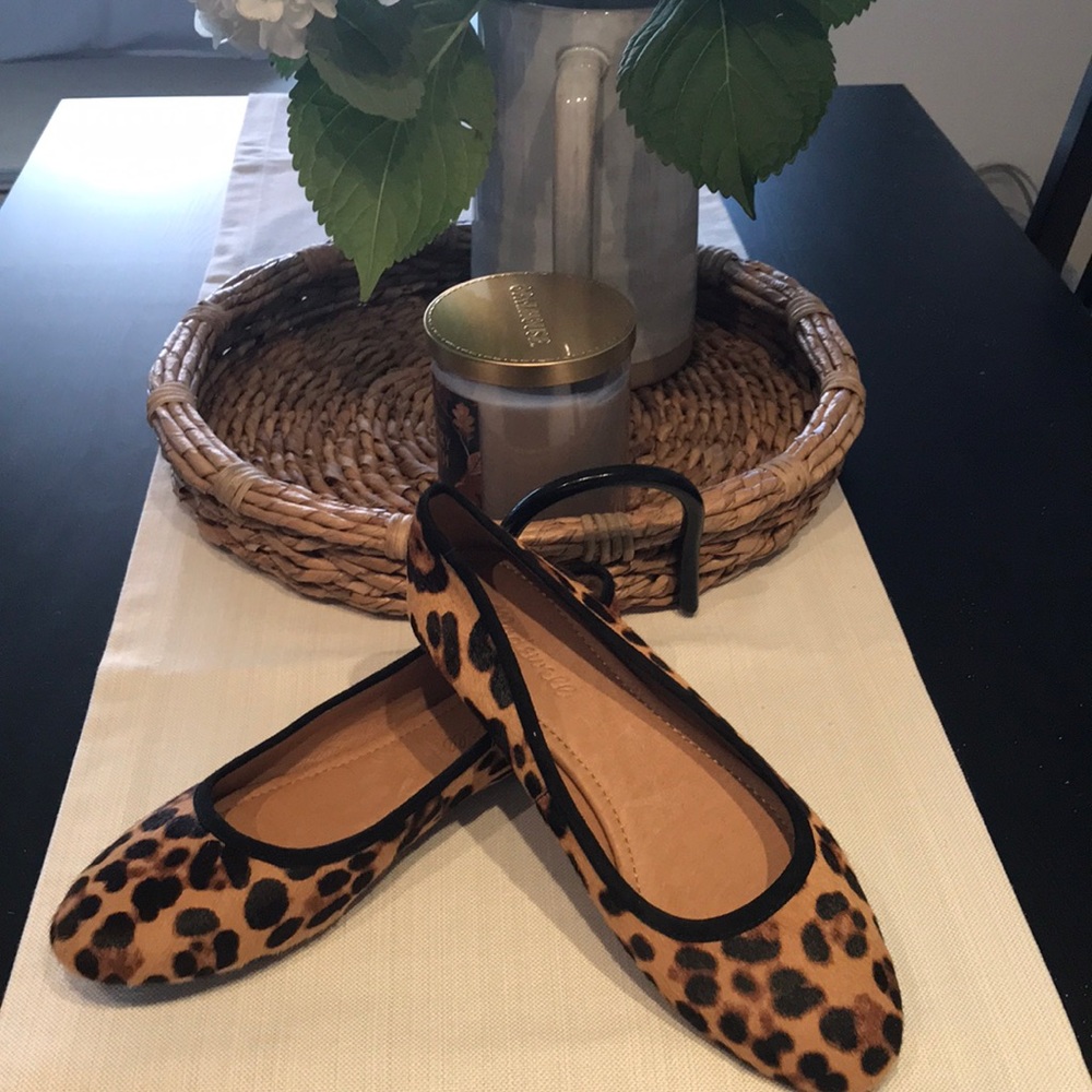 Madewell leopard calf hair flats, size 7.5